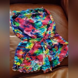 Seafolly Sea folly pull on play suit strapless romper S Small EUC Colorful